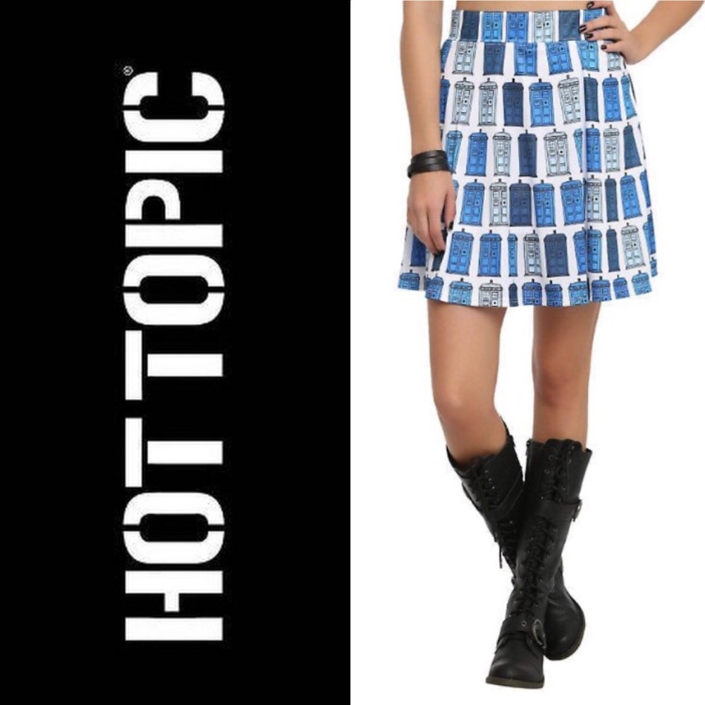 Dr. Who Tardis Blue & White Skirt sz Small